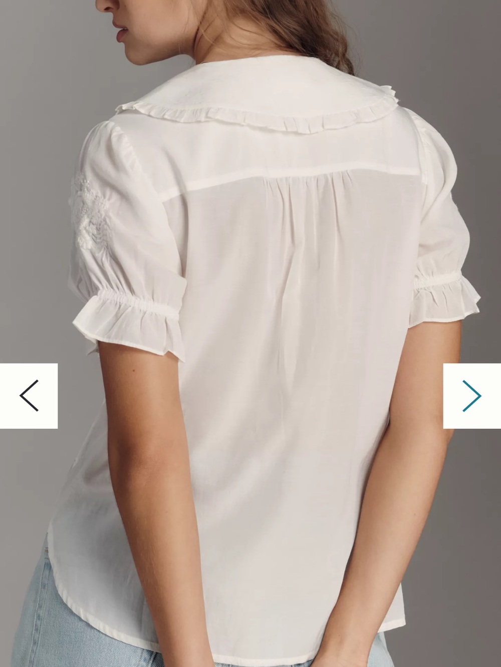 Anthropologie Pilcro Kiera Floral Dainty White Blouse NWT NEW - Picture 3 of 12